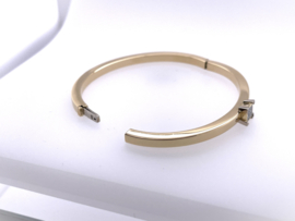 18 Karaat Massief Gouden Bangle Prinses Geslepen Diamant - 20.2 g