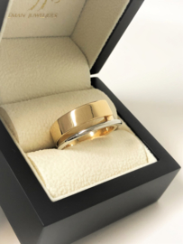 14 K Bicolor Gouden Heren Design Ring - 9,6 g