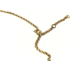 14 K Gouden Jasseron Collier Facetgeslepen Granaten Verstelbaar - 43,5/45/47 cm