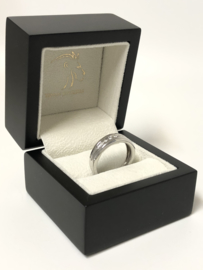 14 K Witgouden Band Ring ca 0.10 Crt Briljant Geslepen Diamant G/VS2