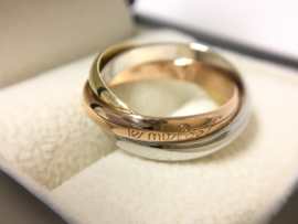 Les Must De Cartier 18 K Tricolor Gouden Trinity Ring - A9194V