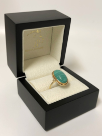 14 Karaat Antiek Gouden Ring Malachiet