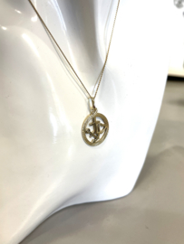 14 Karaat Gouden Hanger Hoop Geloof Liefde - 2.5 cm