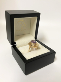 Antiek Gouden Entourage Ring Amethystkleurige Cubic Zirkonia