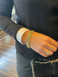 Brede 18 Karaat Gouden Gourmet Fantasie Schakel Armband - 20 cm / 33,3 g / 19.5 mm