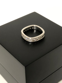 18 K Witgouden Vierkante Alliance Ring 1,94 crt Diamant G / VS2 - SI1