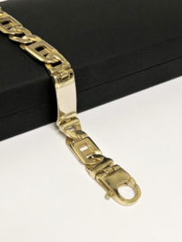 14 K Bicolor Gouden Rolex Plaat Armband - 22,5 cm / 34,85 g