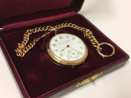 IWC Antiek Gouden Zakhorloge Met Ketting In Cassette - Grand Prix Milan 1906