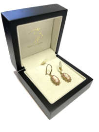 Antiek 14 Karaat Gouden Oorhangers Ovaal Schelp Camee - 3 cm