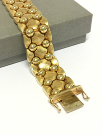 Brede 14 K Gouden Fantasie Schakel Armband - 20 cm / 46,5 g