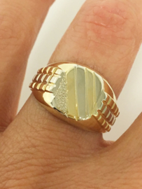 18 K Bicolor Gouden Heren Ring - 5,85 g