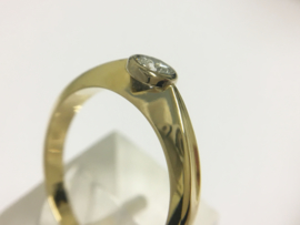 14 K Gouden Diamonde Solitair Ring 0.24 ct Briljant Geslepen Diamant Top Wesselton