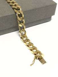 18 K Massief Gouden Gourmet Plaat Armband - 22,5 cm / 42,05 g