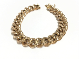 Antiek 14 K Rosé Gouden Gourmet Schakel Armband - 19 cm / 17,9 g