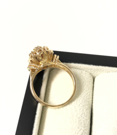 18 Karaat Gouden Rozet Ring 0.70 ct Briljant Geslepen Diamant H/I - VS