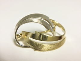 14 K Bicolor Gouden Fantasie Broche - 2 cm