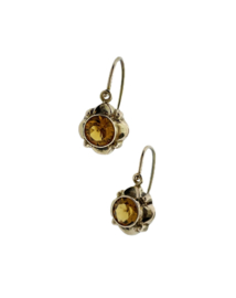 Antieke 8 Karaat Oorhangers Oranjegeel Cubic Zirkonia