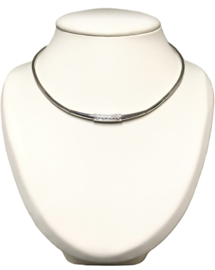 18 Karaat Witgouden Collier / Spang 0.22 ct Briljant Geslepen Diamant G-VVS