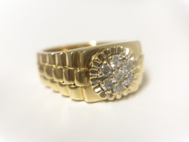 18 K Gouden Heren Rolex Ring 0.38 crt Briljantgeslepen Diamant