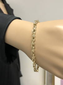 14 K Gouden Schakel Armband Harpschakel - 19,5 cm