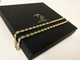 14 K Gouden Koffieboon Schakel  Collier - 50 cm / 18,4 g