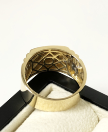14 K Bicolor Gouden Heren Rolex Ring Zirkonia - 9,3 g