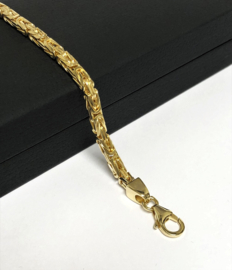 14 Karaat Gouden Konings Armband Byzantijns - 21 cm / 16 g