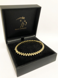 14 K Gouden Fantasie Slaven / Tennis Armband Briljant Geslepen Zirkonia