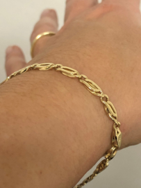 14 K Gouden Valkoog Schakel Armband - 19,5 cm / 6,55 g