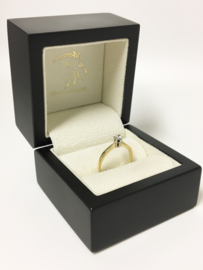 14 K Bicolor Gouden Solitair Ring ca 0.20 crt Briljantgeslepen Diamant H/VVS1