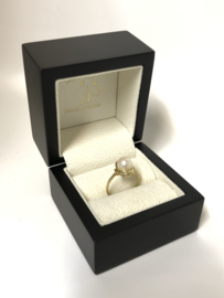 14 K Antiek Gouden Dames Ring Met Parel - 7,7 mm