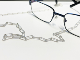 925 Zilveren Brillen Ketting Paperclip Schakel  75 cm / 4,3 mm