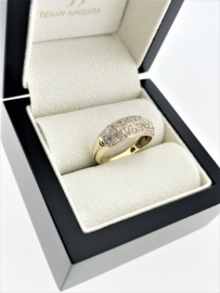 9 Karaat Bandring ca 0.20 ct Briljant Geslepen Diamant H/SI