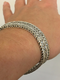 14 K Witgouden Facet Geslepen Schakel Armband - 19,5 / 47,4 g