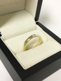 14 K Gouden Bandring / Aanschuifring 0.10 crt Diamant