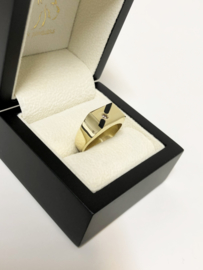 Gouden Heren Ring - Onyx / Zirkonia