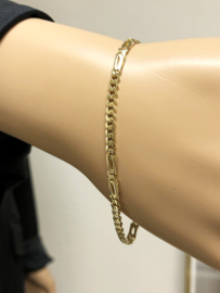 14 K Gouden Gourmet Valkoog Schakel Armband - 18,5 cm / 6,14 g