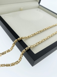 14 K Gouden Koningsketting Byzantijns Eindblokken - 60 cm / 55,2 g / 4,3 mm