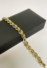 Antiek Handvervaardigd 14 K Gouden Schakel Armband - 20 cm / 11,2 g