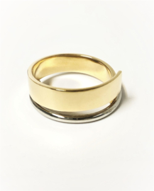 14 K Bicolor Gouden Heren Design Ring - 9,6 g