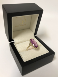 14 K Antiek Gouden Cocktail Ring Jaren Vijftig - Robijn