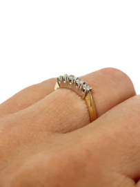 Bicolor Gouden Rijring 0.15 ct Briljant Geslepen Diamant G / VVS