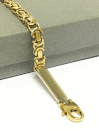 18 K Bicolor Gouden Konings Armband - 21 cm / 22 g