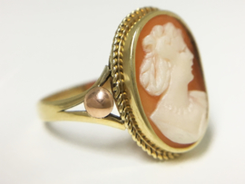 14 K Antiek Gouden Camee Ring