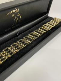 Brede 14 Karaat Gouden Schakel Armband Vintage - 20 cm / 34 g / 2 cm
