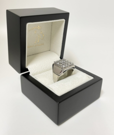 18 K Gouden Heren Ring 0.90 crt Briljant Geslepen Diamant - 13,8 g