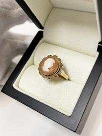 Antiek 14 K Gouden Rozet Camee Ring - Amsterdam XXX