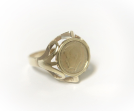 Vintage 8 Karaat Antieke Ring Kennedy Memory Muntje