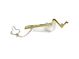 14 K Bicolor Gouden Dasspeld Hartslag Briljant Geslepen Diamant Met Ketting