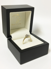 14 K Antiek Gouden Rozet Ring 0.45 crt Briljantgeslepen Diamant